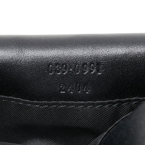 グッチ GGキャンバス ポーチ 039 0991 ブラック キャンバス レザー レディース GUCCI 【中古】