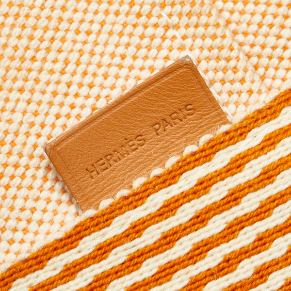 エルメス ニュー フールトゥ トートMM ハンドバッグ トートバッグ オレンジ キャンバス レディース HERMES 【中古】