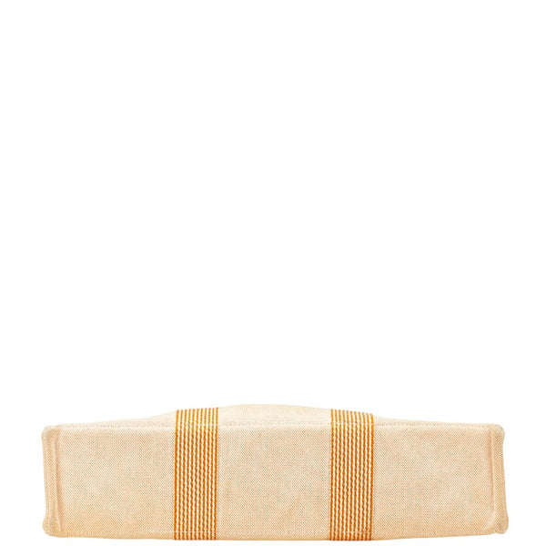 エルメス ニュー フールトゥ トートMM ハンドバッグ トートバッグ オレンジ キャンバス レディース HERMES 【中古】