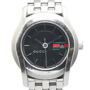 グッチ 腕時計 YA055514 5500L クオーツ ブラック文字盤 ステンレススチール メンズ GUCCI 【中古】