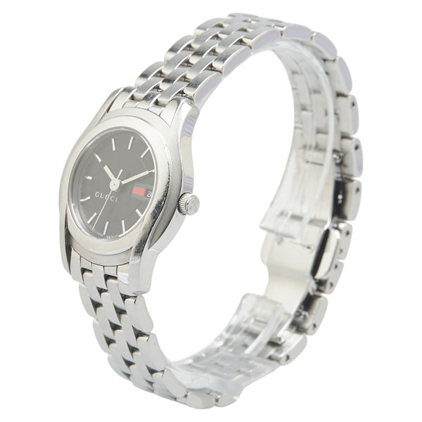 グッチ 腕時計 YA055514 5500L クオーツ ブラック文字盤 ステンレススチール メンズ GUCCI 【中古】