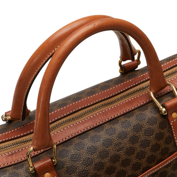 セリーヌ マカダム ハンドバッグ ボストンバッグ ブラウン PVC レザー レディース CELINE 【中古】