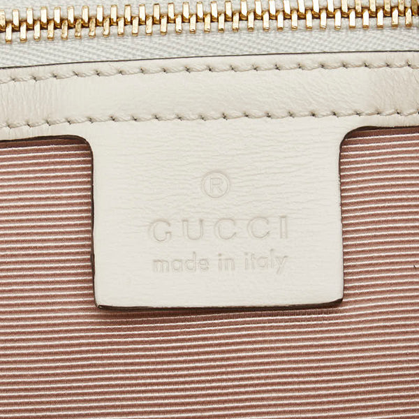 グッチ GGマーモント ショルダーバッグ 550129 ホワイト ゴールド レザー レディース GUCCI 【中古】
