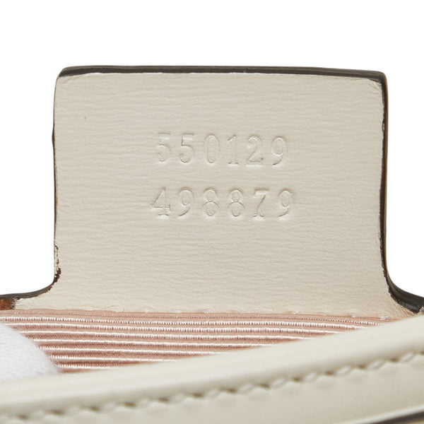 グッチ GGマーモント ショルダーバッグ 550129 ホワイト ゴールド レザー レディース GUCCI 【中古】