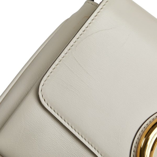 グッチ GGマーモント ショルダーバッグ 550129 ホワイト ゴールド レザー レディース GUCCI 【中古】