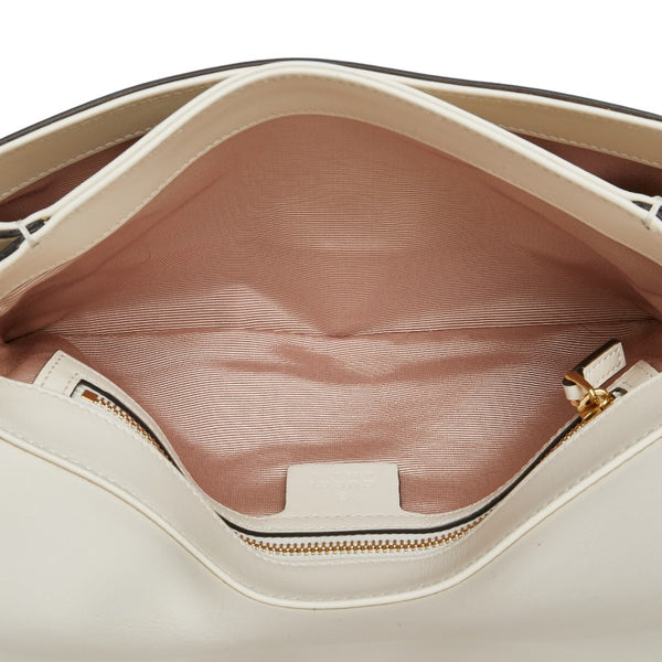 グッチ GGマーモント ショルダーバッグ 550129 ホワイト ゴールド レザー レディース GUCCI 【中古】