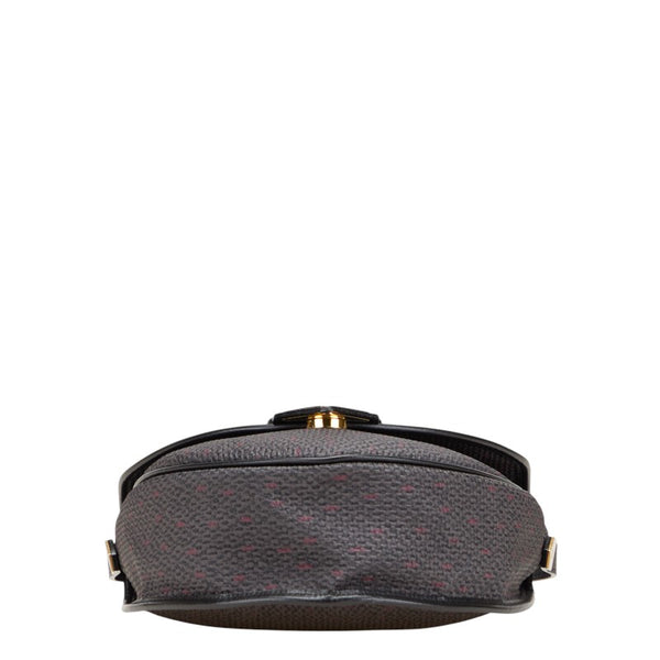 サンローラン YSLモノグラム ショルダーバッグ パープル ブラック レザー レディース SAINT LAURENT 【中古】
