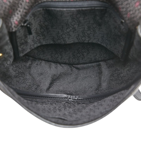 サンローラン YSLモノグラム ショルダーバッグ パープル ブラック レザー レディース SAINT LAURENT 【中古】