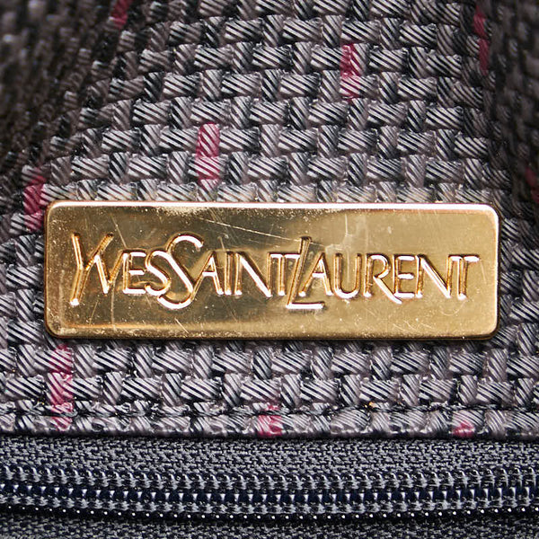 サンローラン YSLモノグラム ショルダーバッグ パープル ブラック レザー レディース SAINT LAURENT 【中古】