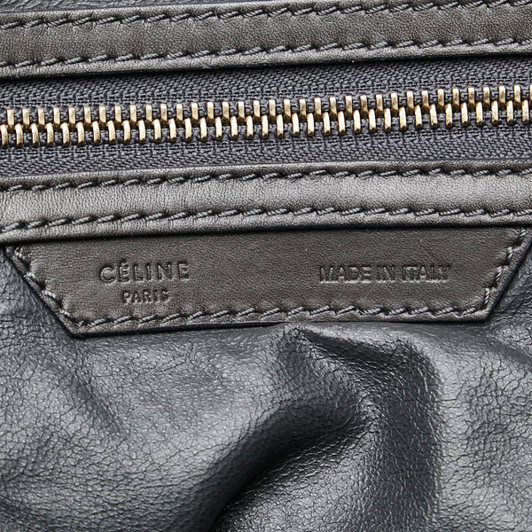セリーヌ ラゲージ ミニショッパー パイソン ハンドバッグ カーキ ブラウン ブラック レザー レディース CELINE 【中古】
