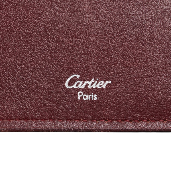 カルティエ マストライン 二つ折り財布 ブラック レザー メンズ CARTIER 【中古】