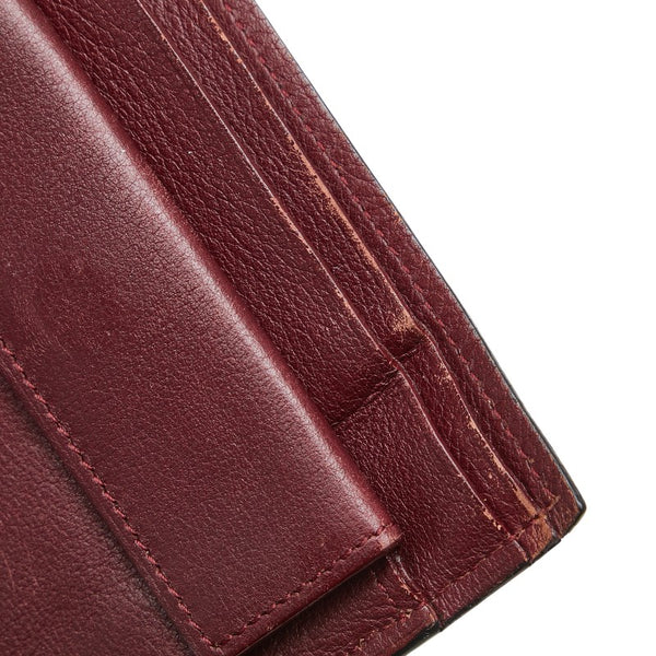 カルティエ マストライン 二つ折り財布 ブラック レザー メンズ CARTIER 【中古】