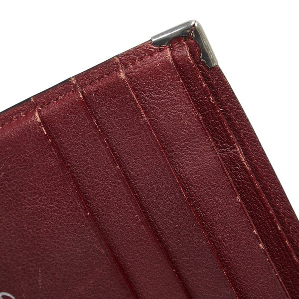 カルティエ マストライン 二つ折り財布 ブラック レザー メンズ CARTIER 【中古】