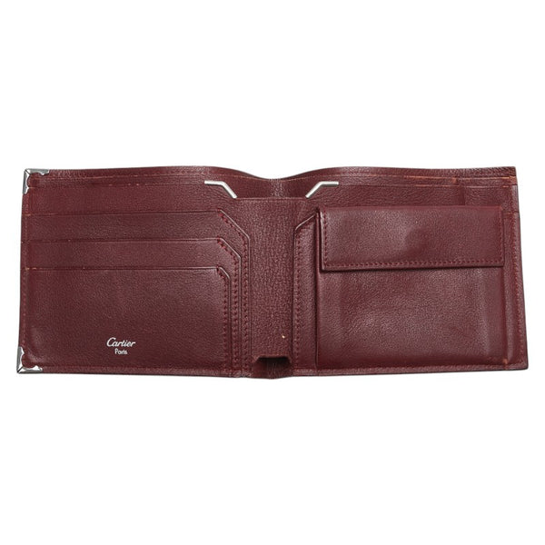 カルティエ マストライン 二つ折り財布 ブラック レザー メンズ CARTIER 【中古】