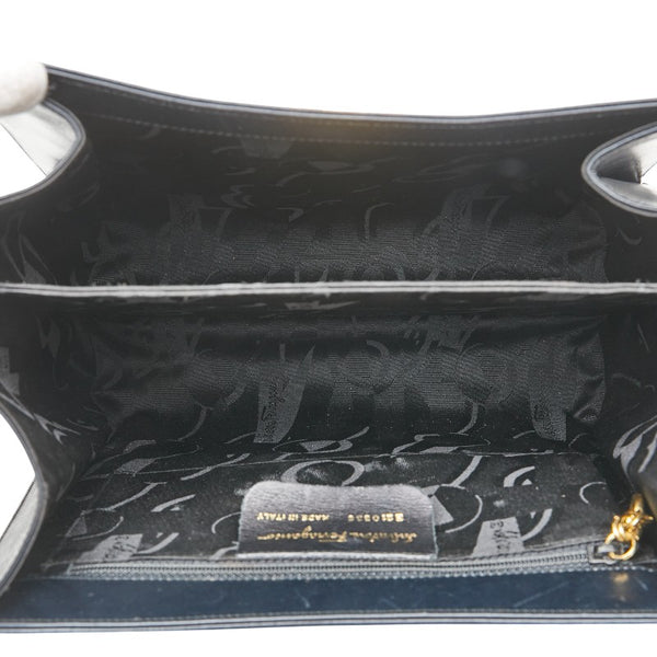 サルヴァトーレフェラガモ ガンチーニ ハンドバッグ ショルダーバッグ 2WAY E210536 ブラック レザー レディース Salvatore Ferragamo 【中古】