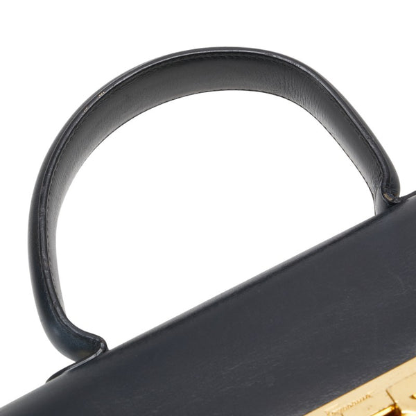 サルヴァトーレフェラガモ ガンチーニ ハンドバッグ ショルダーバッグ 2WAY E210536 ブラック レザー レディース Salvatore Ferragamo 【中古】