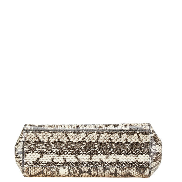 グッチ バンブー ニムフェア パイソン ハンドバッグ ショルダーバッグ 2WAY 453767 ベージュ ブラック レザー レディース GUCCI 【中古】