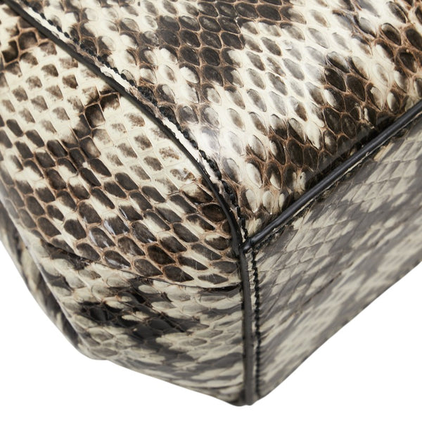 グッチ バンブー ニムフェア パイソン ハンドバッグ ショルダーバッグ 2WAY 453767 ベージュ ブラック レザー レディース GUCCI 【中古】