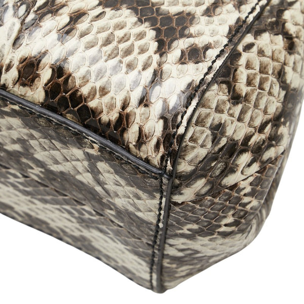 グッチ バンブー ニムフェア パイソン ハンドバッグ ショルダーバッグ 2WAY 453767 ベージュ ブラック レザー レディース GUCCI 【中古】