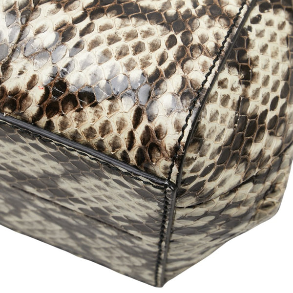 グッチ バンブー ニムフェア パイソン ハンドバッグ ショルダーバッグ 2WAY 453767 ベージュ ブラック レザー レディース GUCCI 【中古】