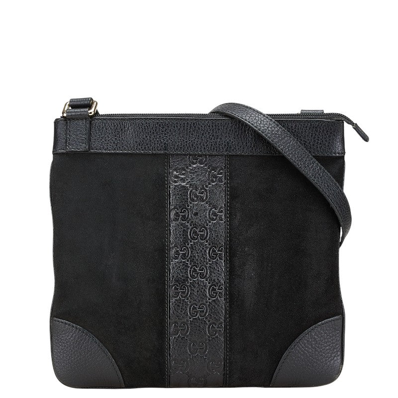 グッチ グッチシマ ショルダーバッグ 272396 ブラック レザー スエード レディース GUCCI 【中古】