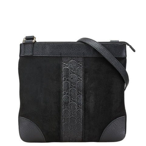 グッチ グッチシマ ショルダーバッグ 272396 ブラック レザー スエード レディース GUCCI 【中古】