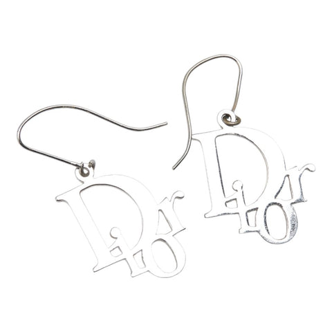 ディオール ロゴ ピアス シルバー メタル レディース Dior 【中古】