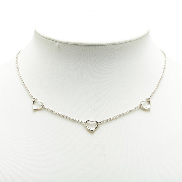 ティファニー エルサ ペレッティ 3P オープンハート  ネックレス スターリングシルバー レディース TIFFANY&Co. 【中古】