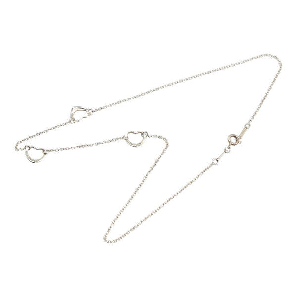 ティファニー エルサ ペレッティ 3P オープンハート  ネックレス スターリングシルバー レディース TIFFANY&Co. 【中古】