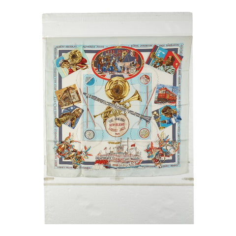 エルメス カレ90 THE ORIGINAL NEW ORLEANS CREOLE JAZZ 1923 ニューオリンズ クレオール ジャズ スカーフ ライトブルー マルチカラー レディース HERMES 【中古】