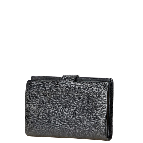 シャネル ココマーク 長財布 ブラック キャビアスキン レディース CHANEL 【中古】
