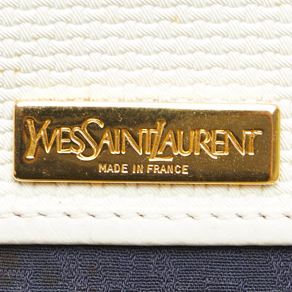 サンローラン YSLモノグラム ショルダーバッグ ホワイト レザー レディース SAINT LAURENT 【中古】
