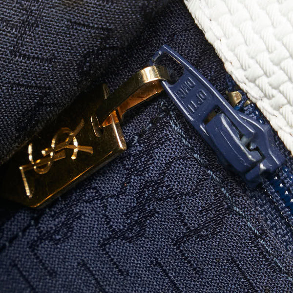 サンローラン YSLモノグラム ショルダーバッグ ホワイト レザー レディース SAINT LAURENT 【中古】