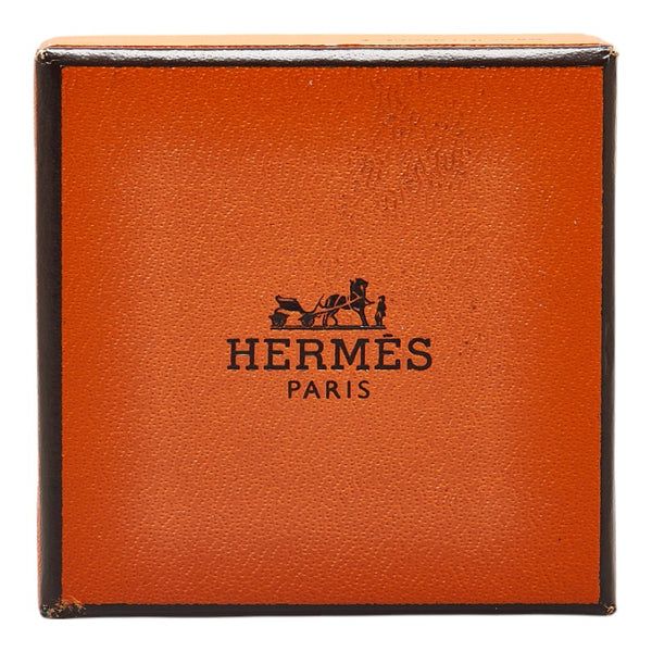 エルメス 筒型 スカーフリング ブラック シルバー レザー メタル レディース HERMES 【中古】