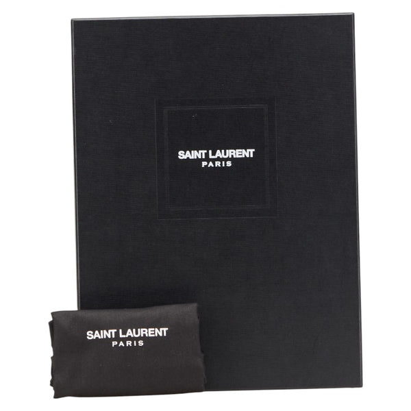 サンローラン スター 星 クラッチバッグ セカンドバッグ 397295 シルバー ブラック レザー レディース SAINT LAURENT 【中古】