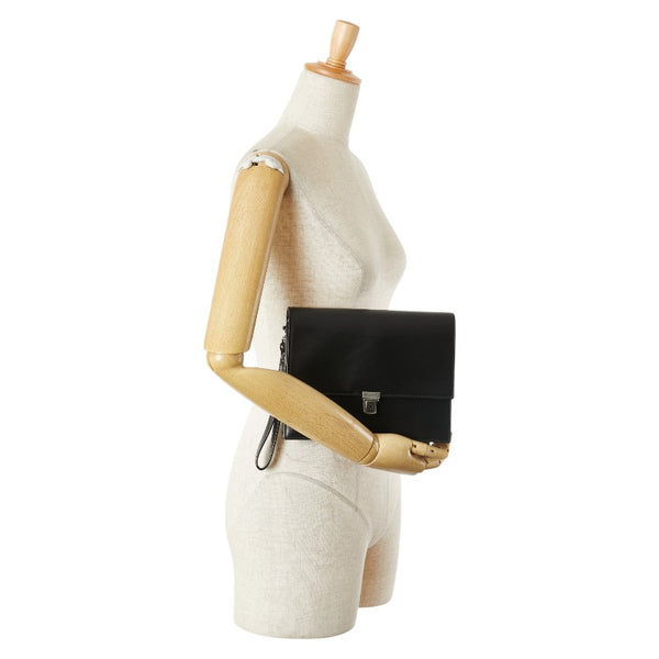 サンローラン クラッチバッグ セカンドバッグ ブラック レザー レディース SAINT LAURENT 【中古】