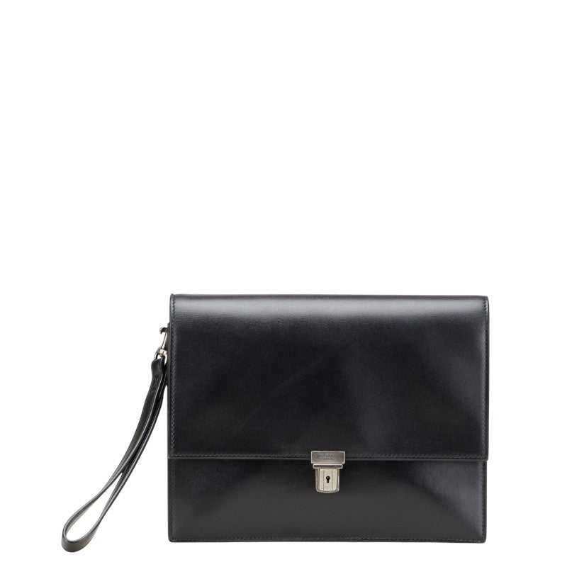 サンローラン クラッチバッグ セカンドバッグ ブラック レザー レディース SAINT LAURENT 【中古】