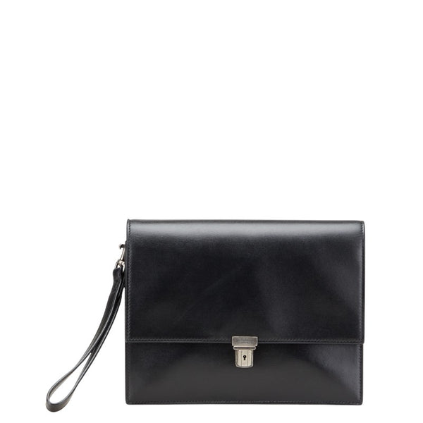 サンローラン クラッチバッグ セカンドバッグ ブラック レザー レディース SAINT LAURENT 【中古】