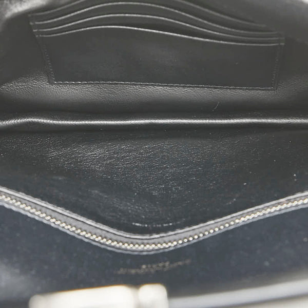 サンローラン クラッチバッグ セカンドバッグ ブラック レザー レディース SAINT LAURENT 【中古】
