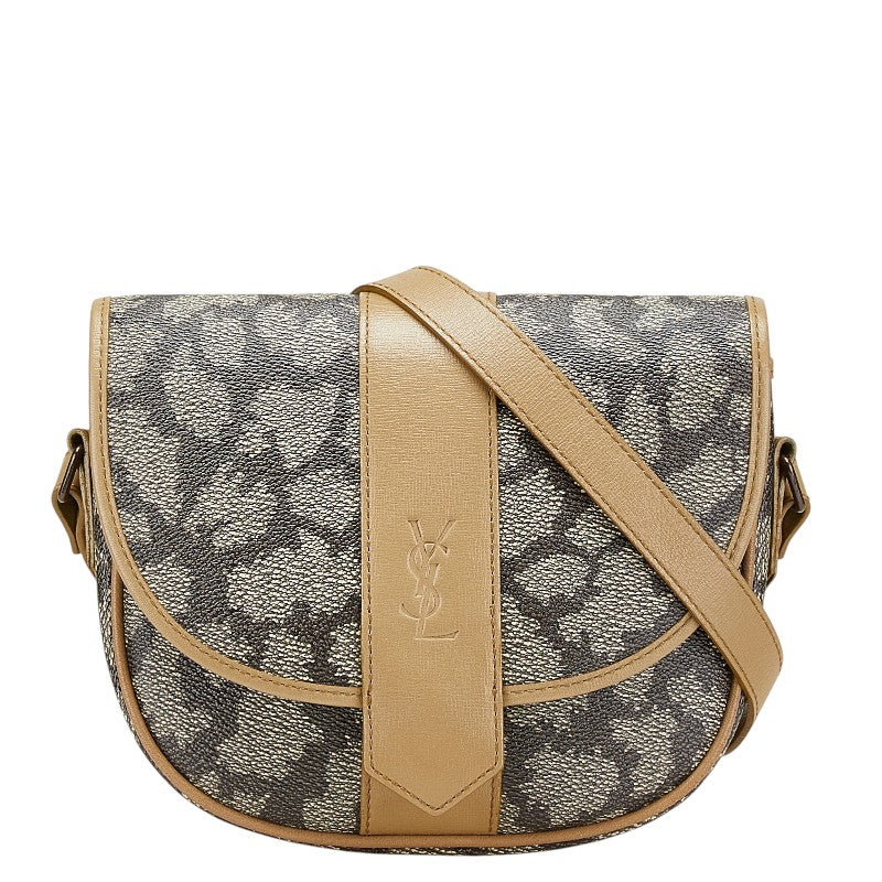 サンローラン YSLモノグラム ジラフ ショルダーバッグ ブラウン PVC レザー レディース SAINT LAURENT 【中古】