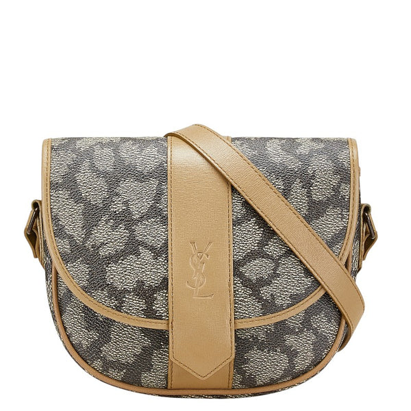 サンローラン YSLモノグラム ジラフ ショルダーバッグ ブラウン PVC レザー レディース SAINT LAURENT 【中古】