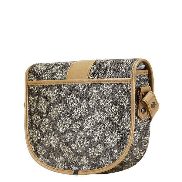 サンローラン YSLモノグラム ジラフ ショルダーバッグ ブラウン PVC レザー レディース SAINT LAURENT 【中古】