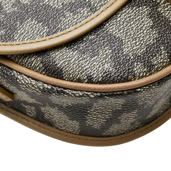 サンローラン YSLモノグラム ジラフ ショルダーバッグ ブラウン PVC レザー レディース SAINT LAURENT 【中古】