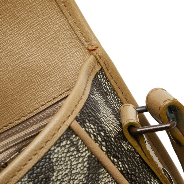 サンローラン YSLモノグラム ジラフ ショルダーバッグ ブラウン PVC レザー レディース SAINT LAURENT 【中古】