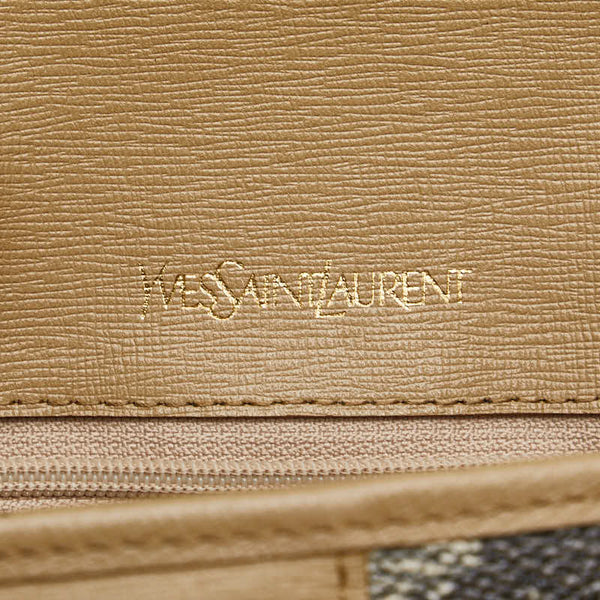 サンローラン YSLモノグラム ジラフ ショルダーバッグ ブラウン PVC レザー レディース SAINT LAURENT 【中古】