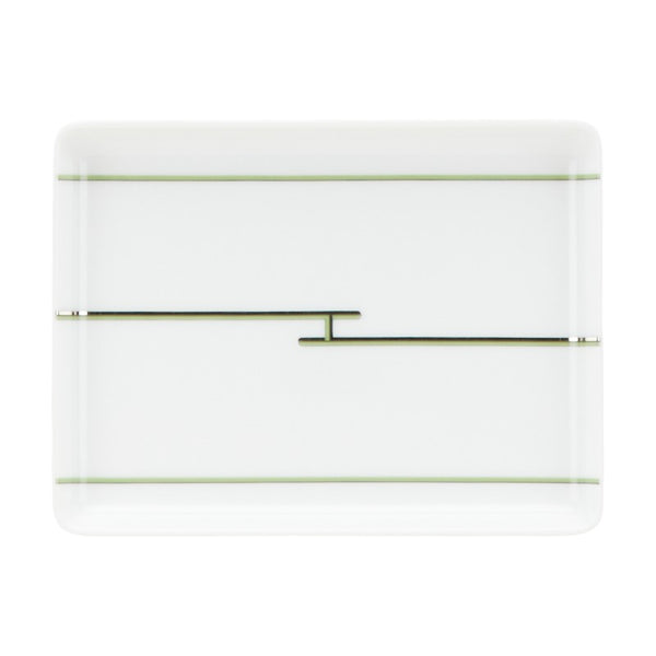 エルメス リズム スクエアプレート 皿 食器 ホワイト グリーン 陶器 レディース HERMES 【中古】