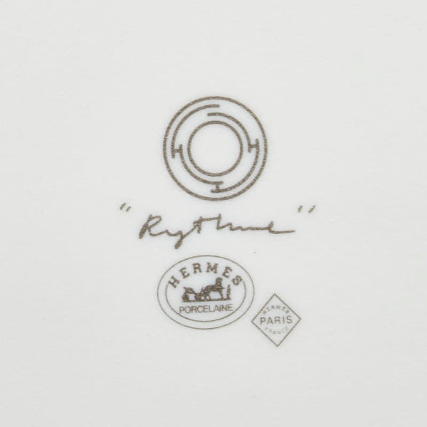 エルメス リズム スクエアプレート 皿 食器 ホワイト グリーン 陶器 レディース HERMES 【中古】