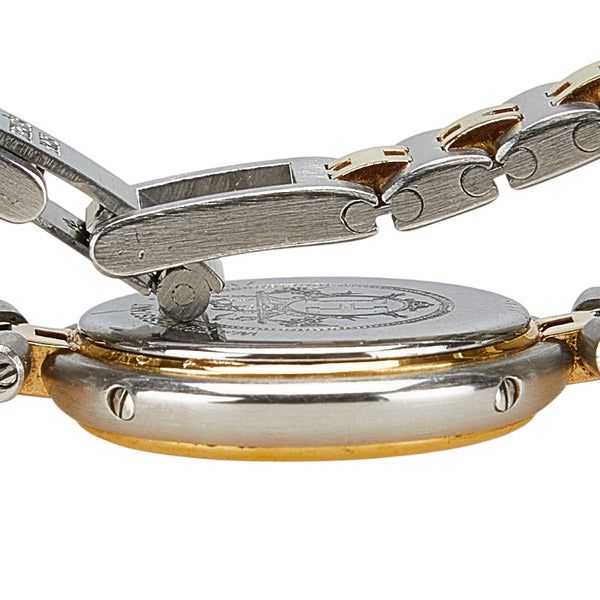 エルメス プロフィール 腕時計 クオーツ ベージュ文字盤 ステンレススチール メッキ レディース HERMES 【中古】