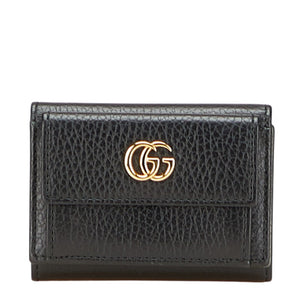 グッチ GGマーモント ミニ財布 二つ折り財布 523277 ブラック レザー レディース GUCCI 【中古】