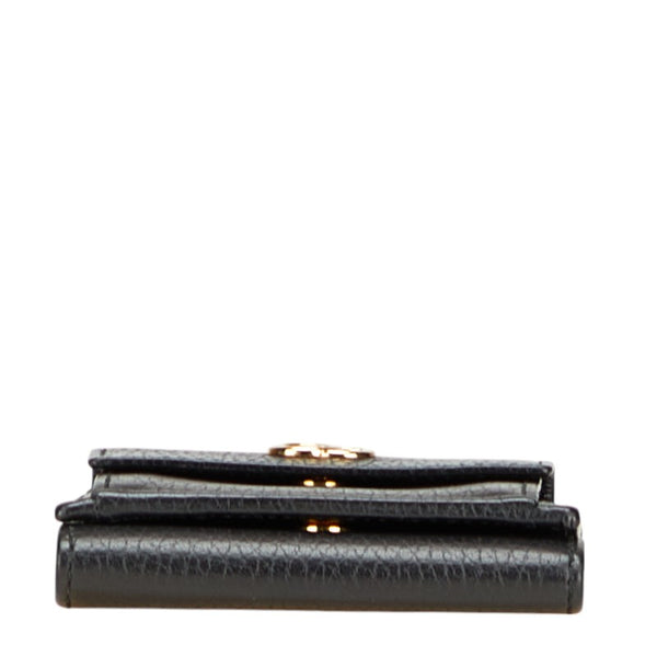グッチ GGマーモント ミニ財布 二つ折り財布 523277 ブラック レザー レディース GUCCI 【中古】